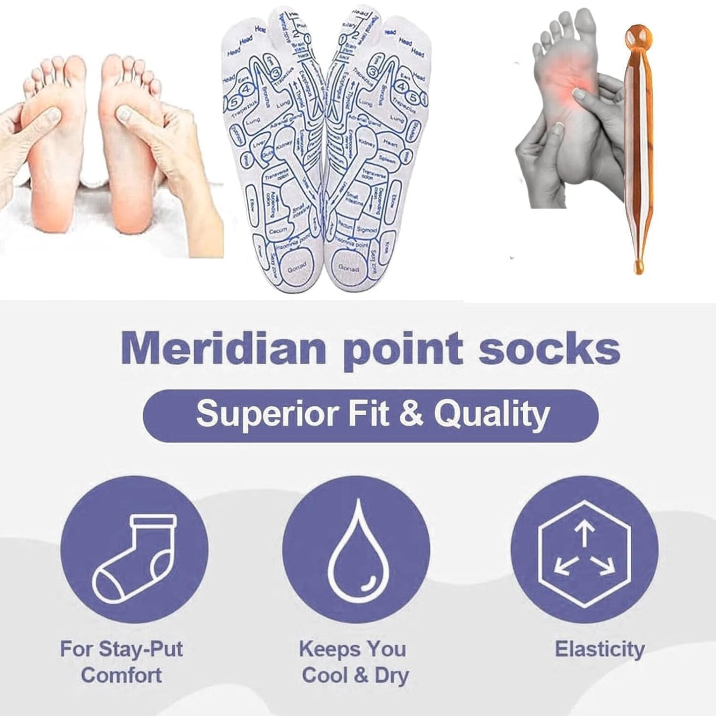 Acupressure Reflexology Socks With Stick