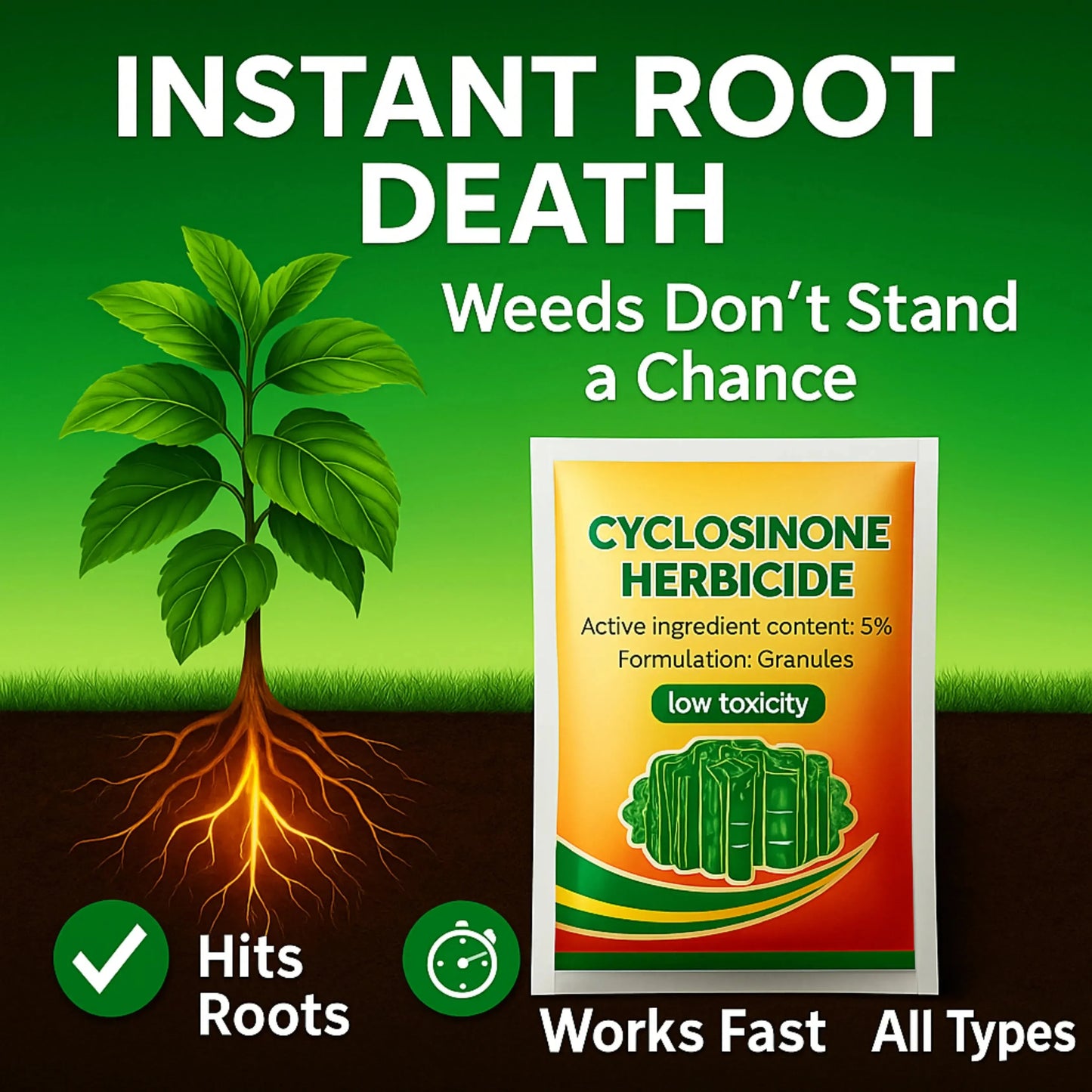Cyclosinone Herbicide Granules: No More Weeds